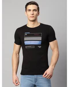 Blended Printed Slim Fit Round neck tshirt view 3