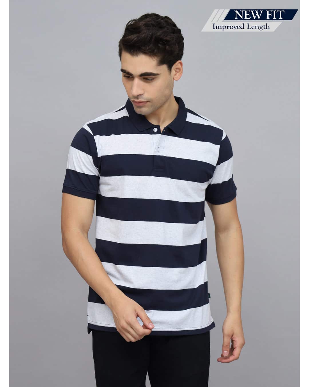 Blended Stripes Slim Fit Polo Tshirts