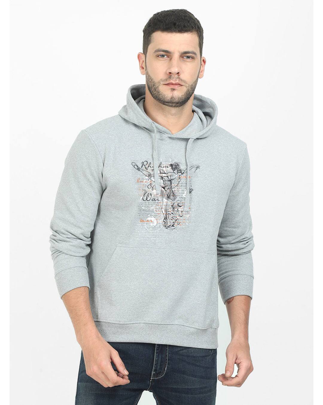 Fleece Printed Hooded Sweatshirt