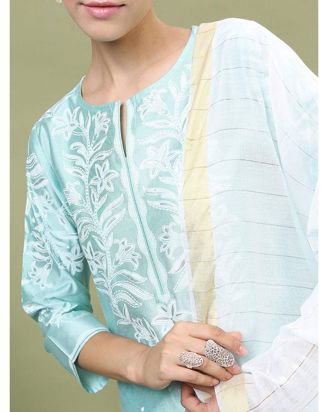 Viscose Embroidered  Ethnic Pants   SuitSet view 3
