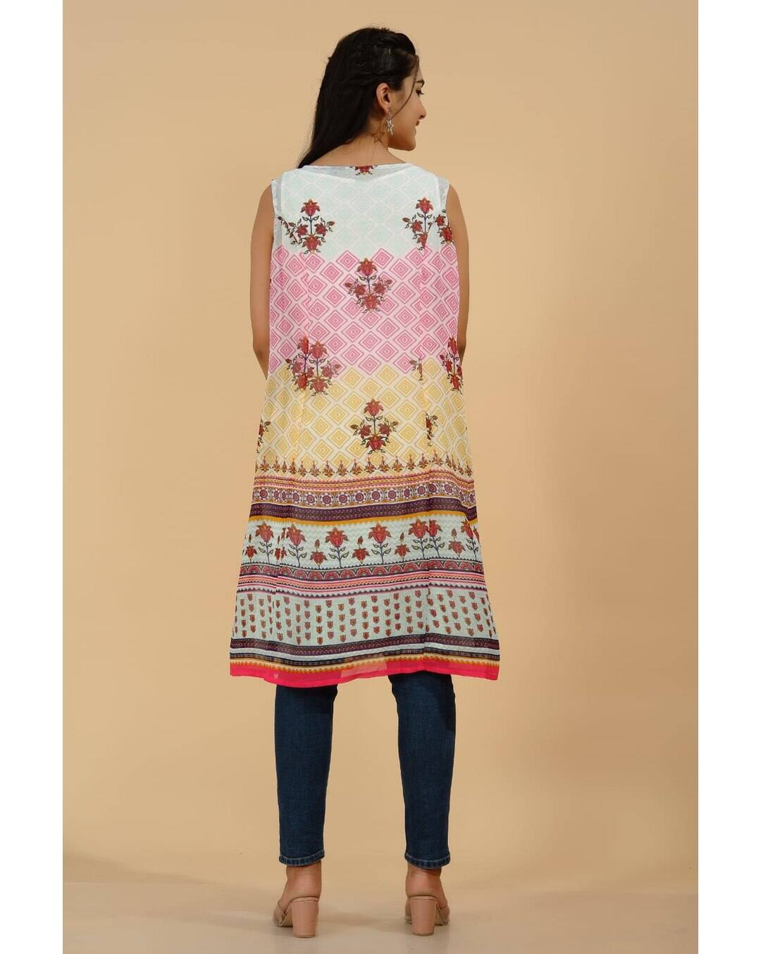 Dani Printed A-line Kurta view 3