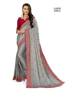 Silk Embroidered Regular Saree view 3