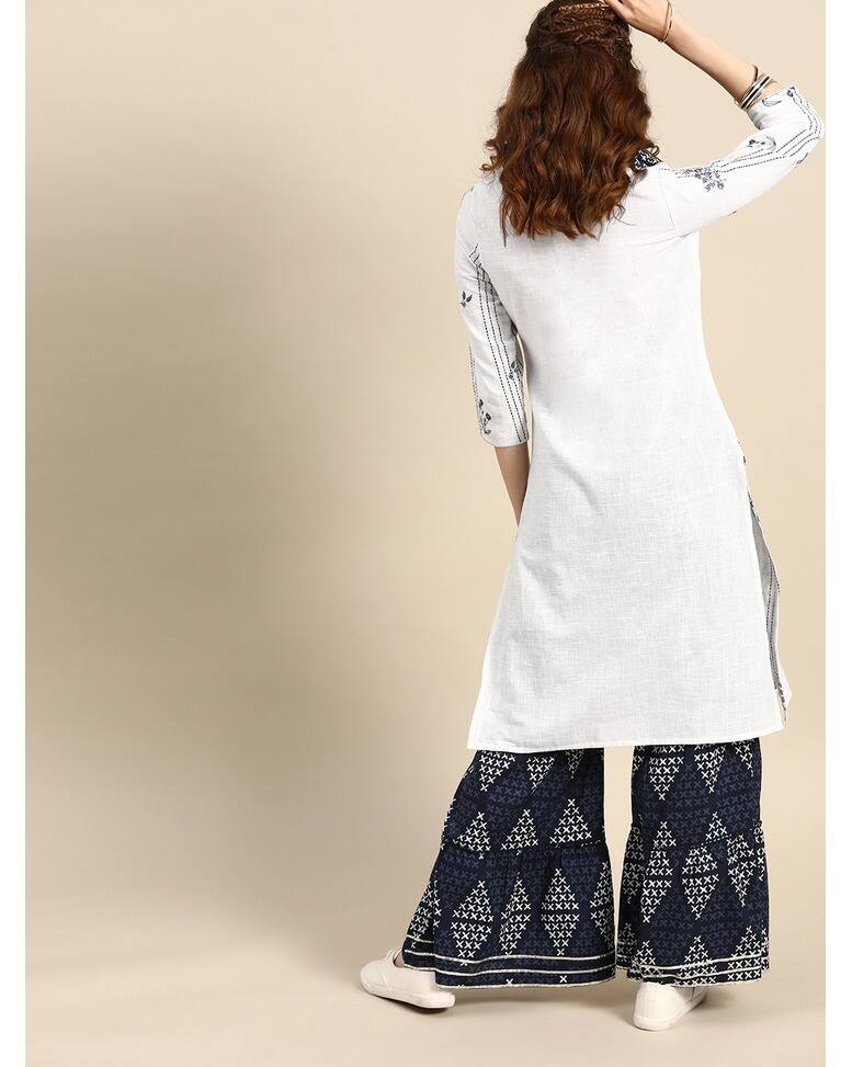 Pure Cotton Embroidered Sharara SuitSet view 2