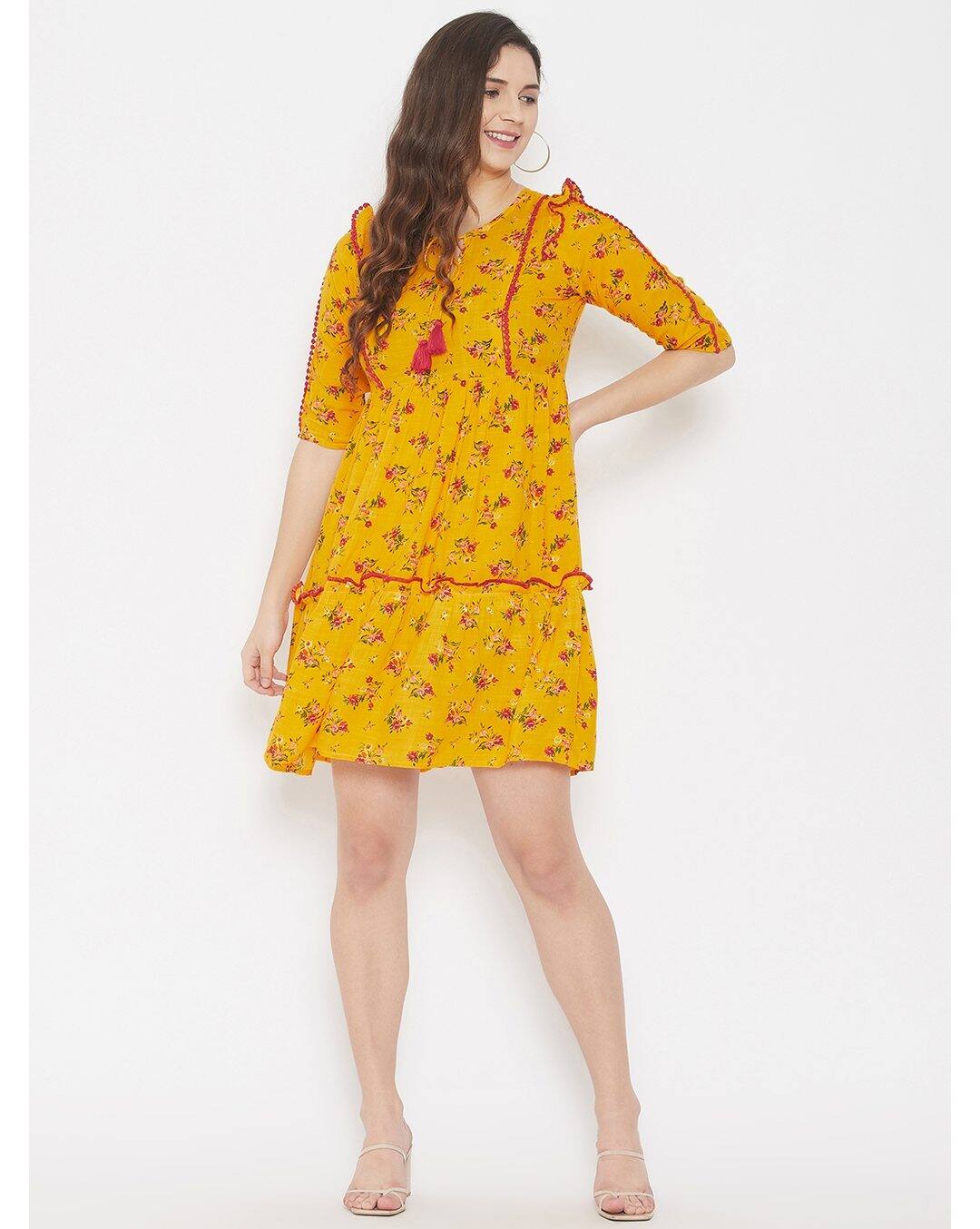 Rayon Floral A-line Dress