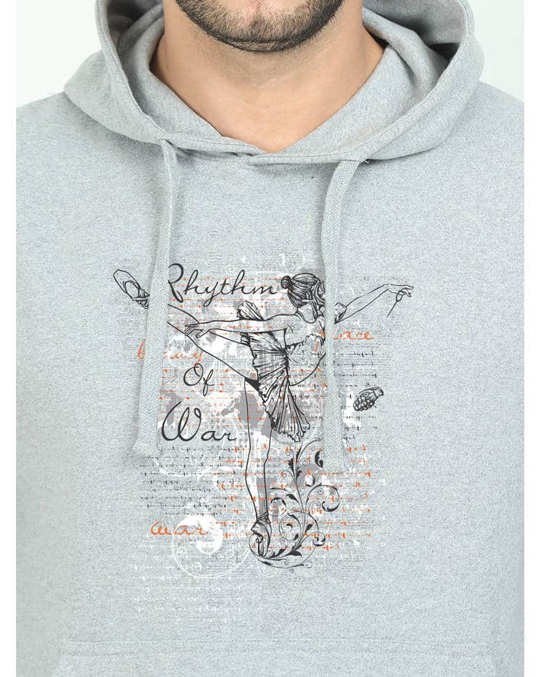 Fleece Printed Hooded Sweatshirt view 5
