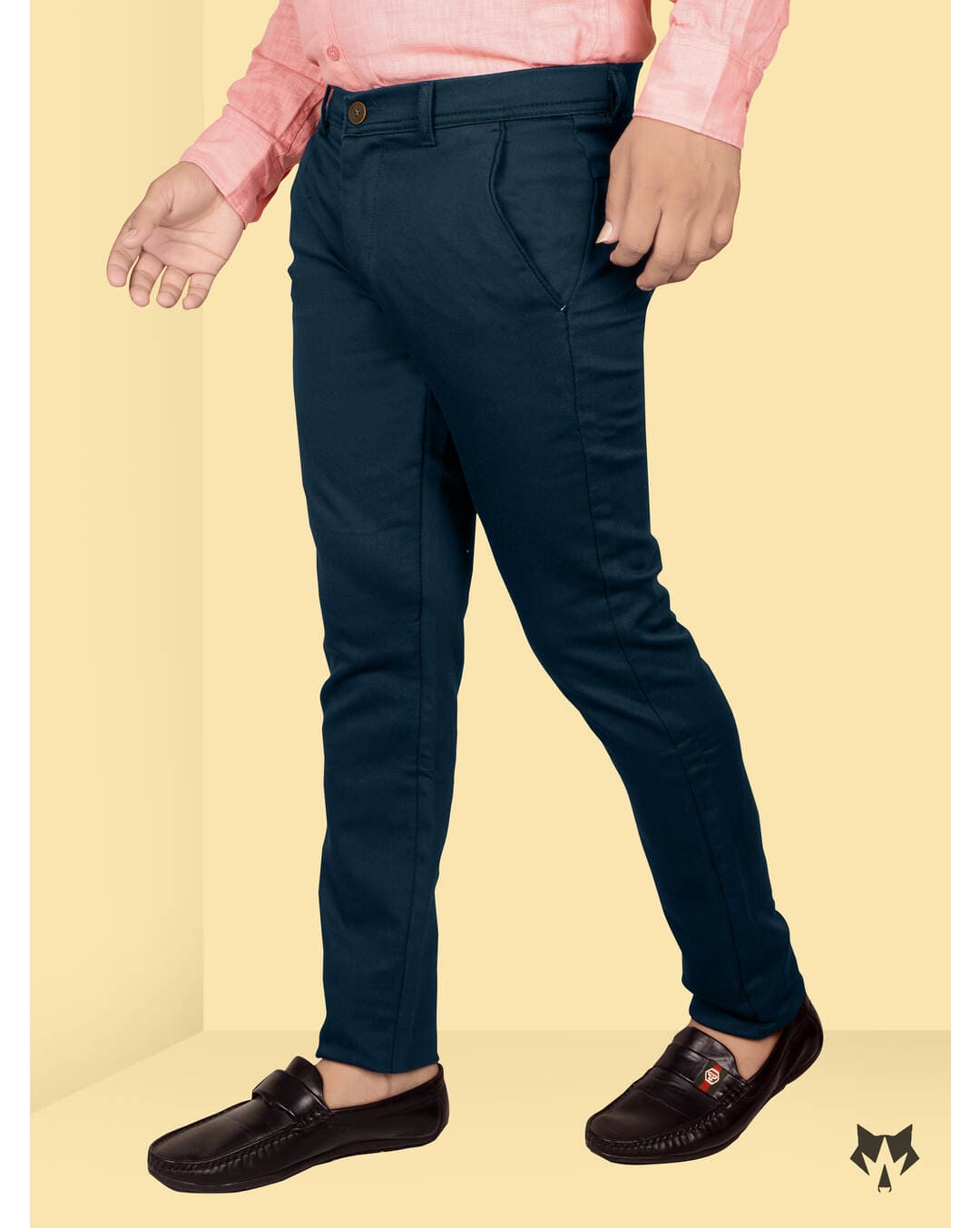 Cotton Solid Casual Trousers view 7