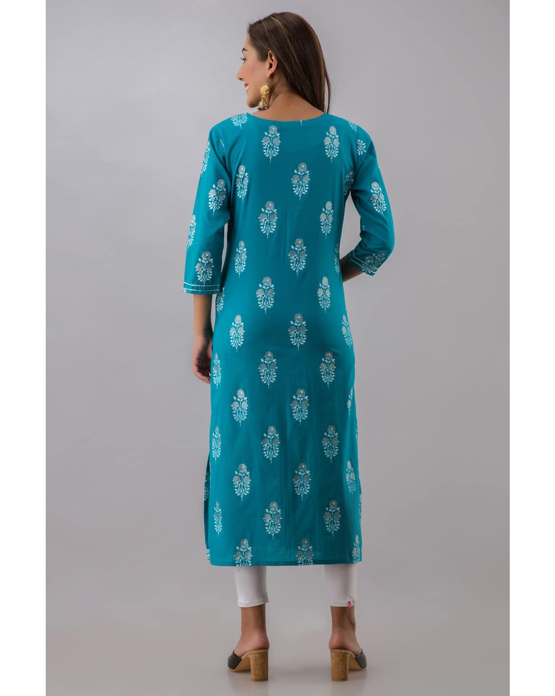 Cotton Floral Straight Kurta view 4