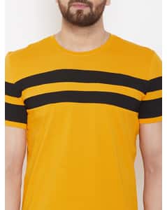 Cotton Stripes Regular Fit Round Neck Tshirts view 9
