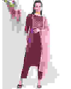 Polyester Embroidered Ethnic Pants SuitSet view 3