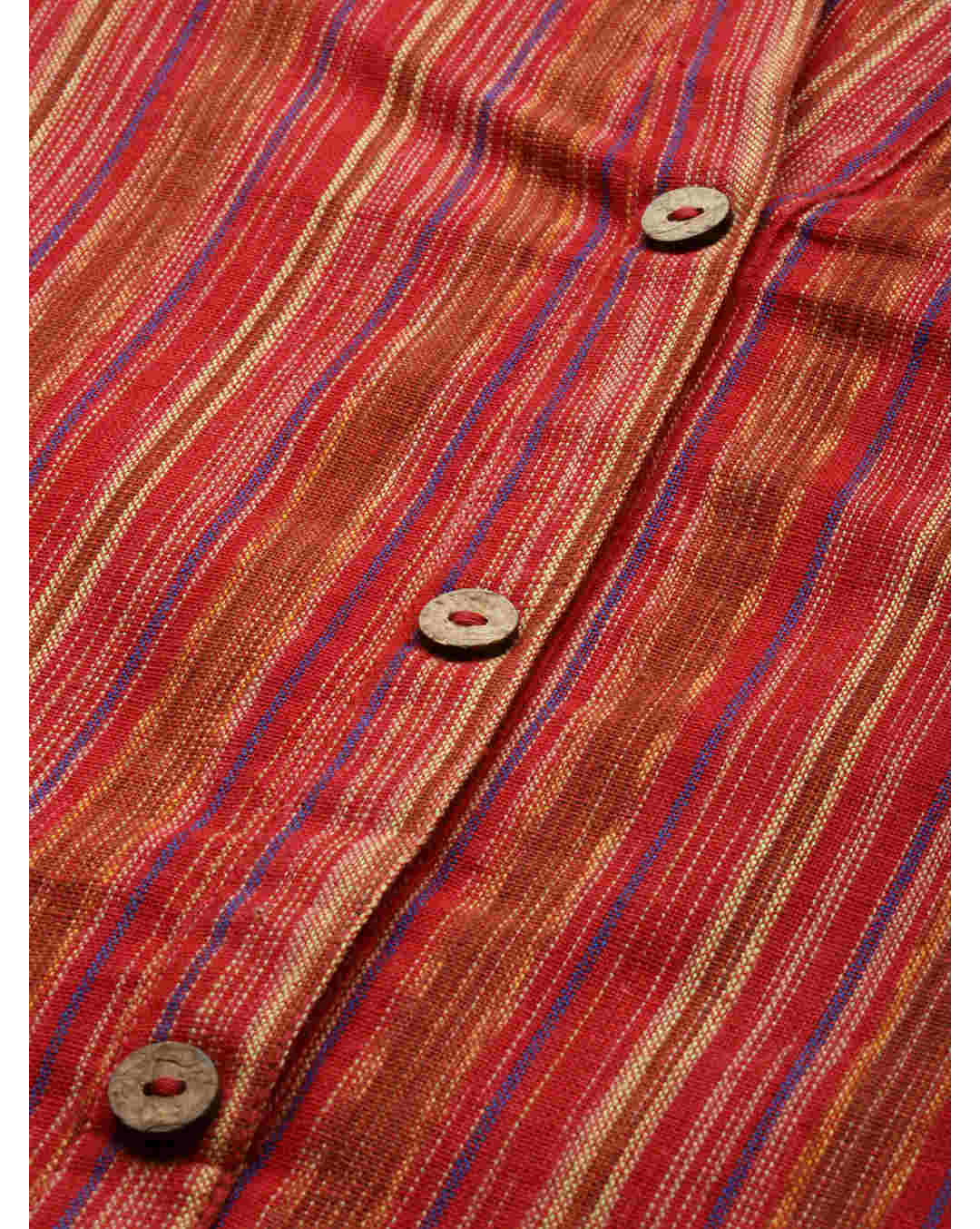 Linen Stripes Straight Kurta view 10