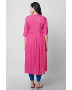 Rayon Embroidered A-line Kurta view 6