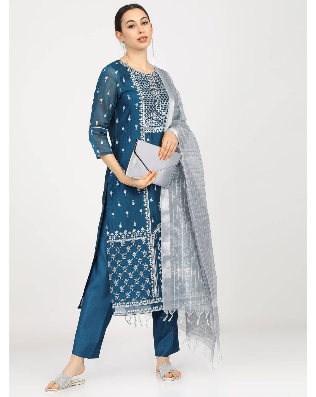 Chanderi PrintedPalazzo  SuitSet