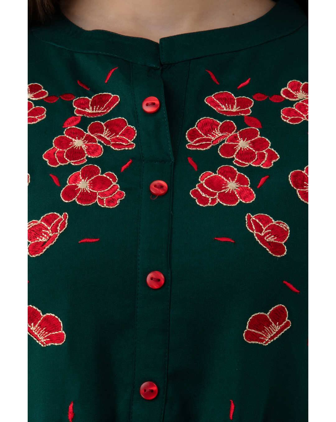 Rayon Embroidered Front Slit kurta view 6