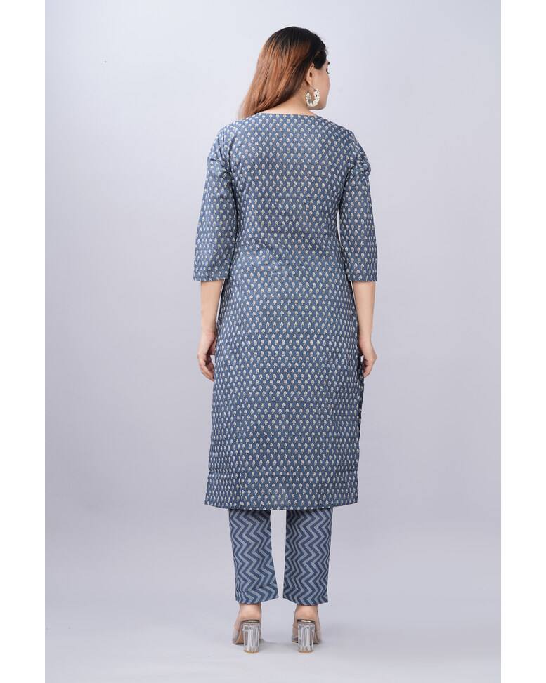Cotton Embroidered  ethnic pantSuitSet view 2