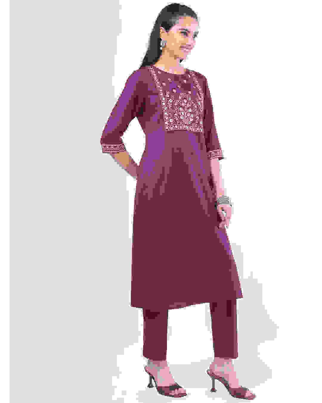 Polyester Embroidered Ethnic Pants SuitSet view 19