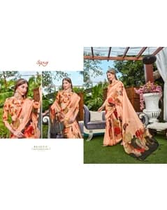 Organza Printed Regular Saree view 3