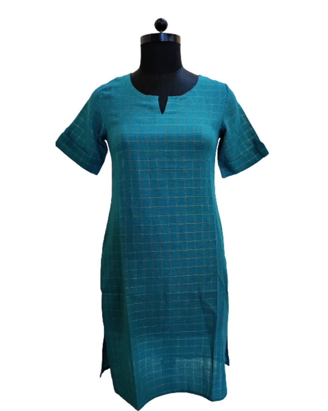 Cotton Checks Straight Kurta
