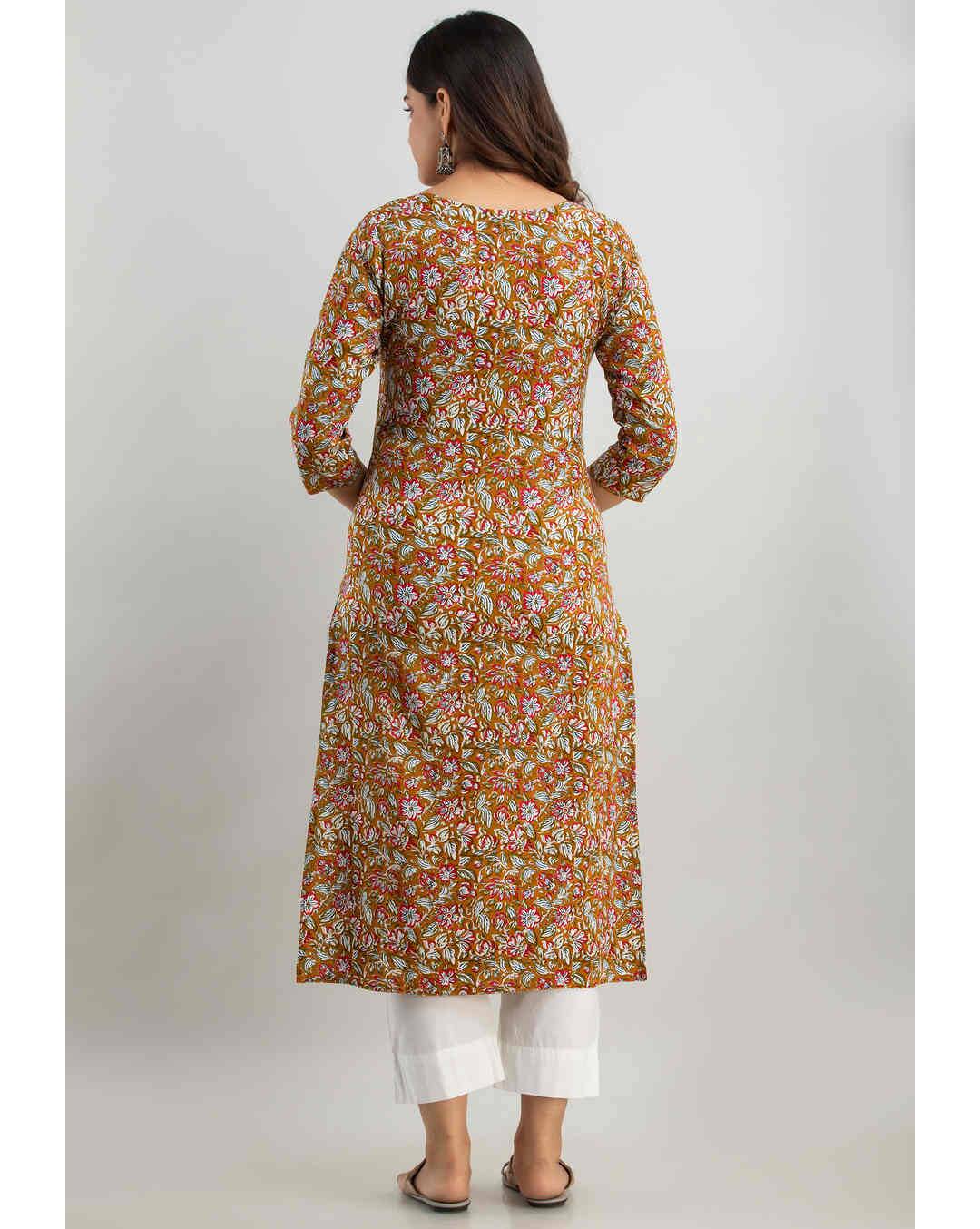 Rayon Printed Straight Kurta view 4