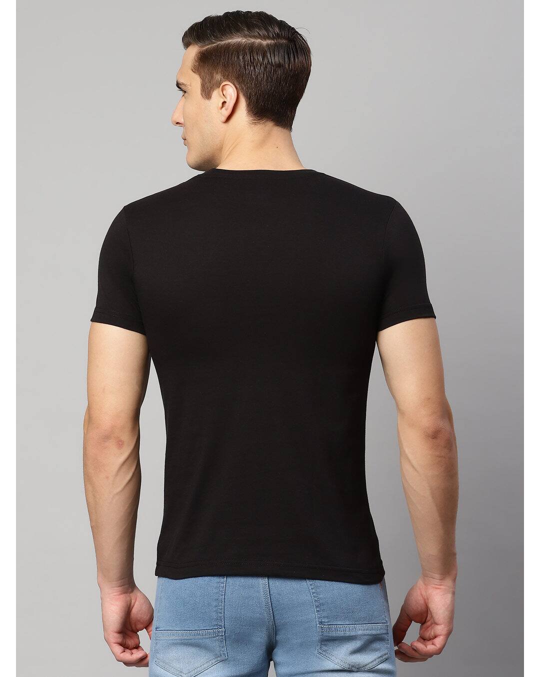 Blended Printed Slim Fit Round neck tshirt view 3
