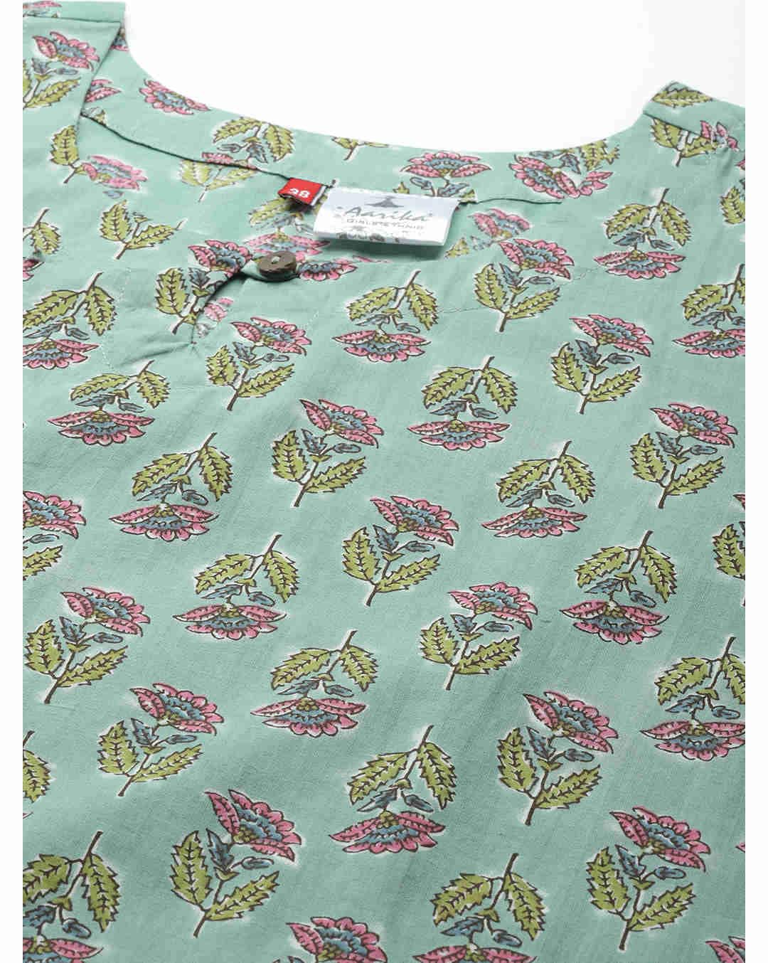 Cotton Floral  Ethnic Pants SuitSet view 4