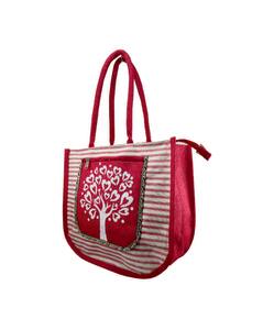 VELITE BAGS Jute Printed Handbag