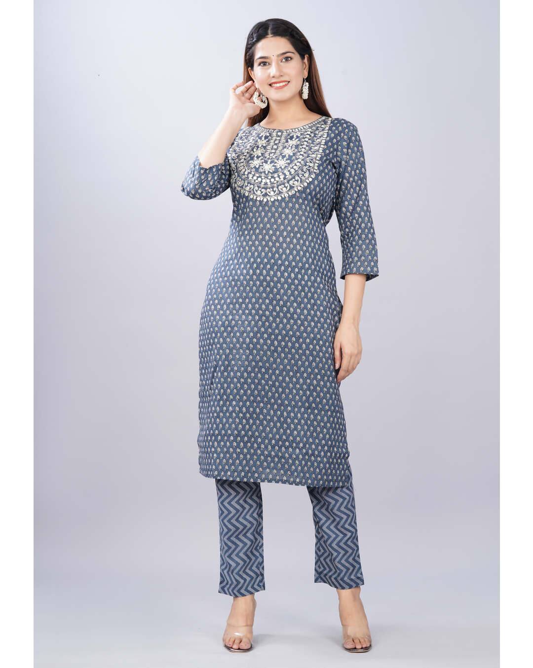 Cotton Embroidered  ethnic pantSuitSet