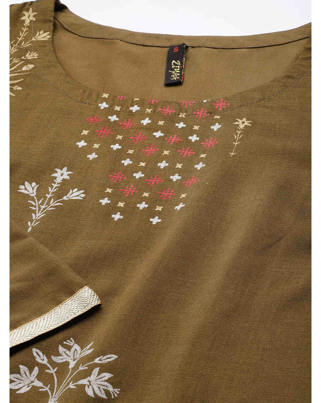 Art Silk Floral Straight Kurta view 10