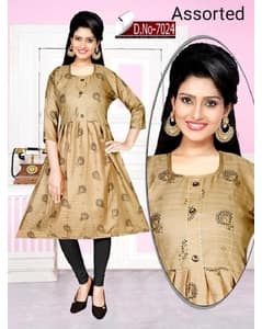 Rayon Printed A-line Kurta view 3
