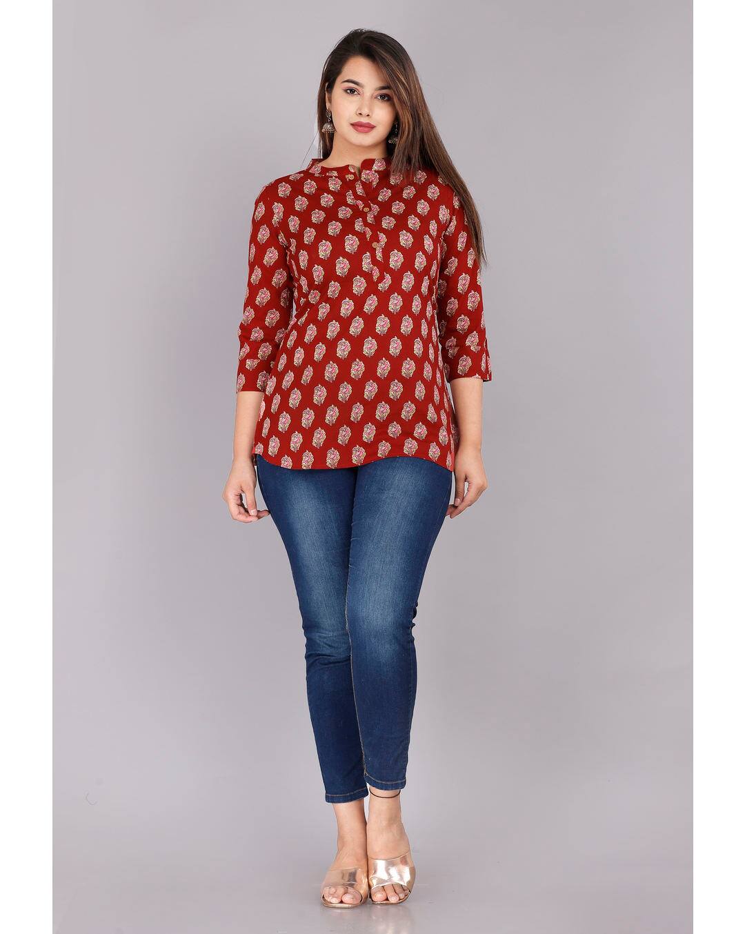 Rayon Floral Top view 4