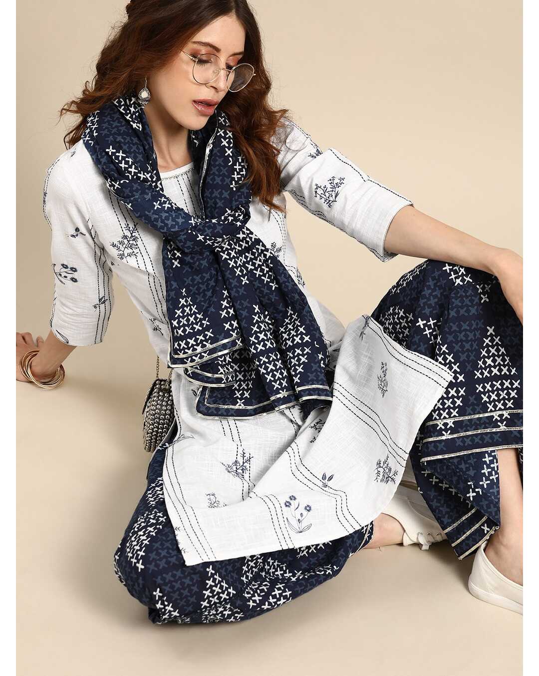 Pure Cotton Embroidered Sharara SuitSet view 4
