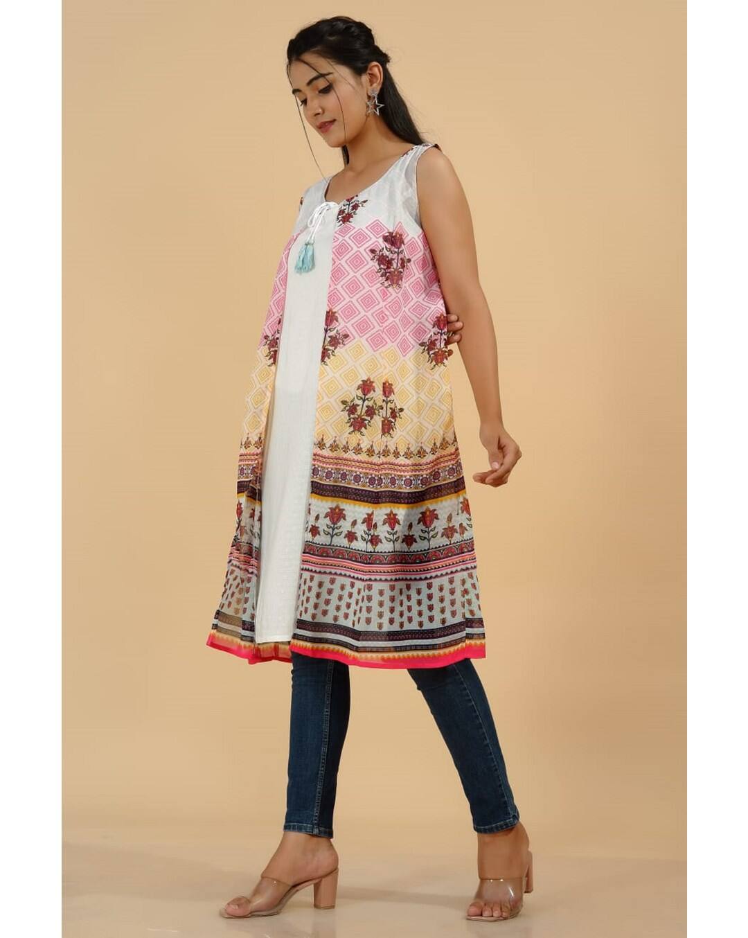 Dani Printed A-line Kurta view 4