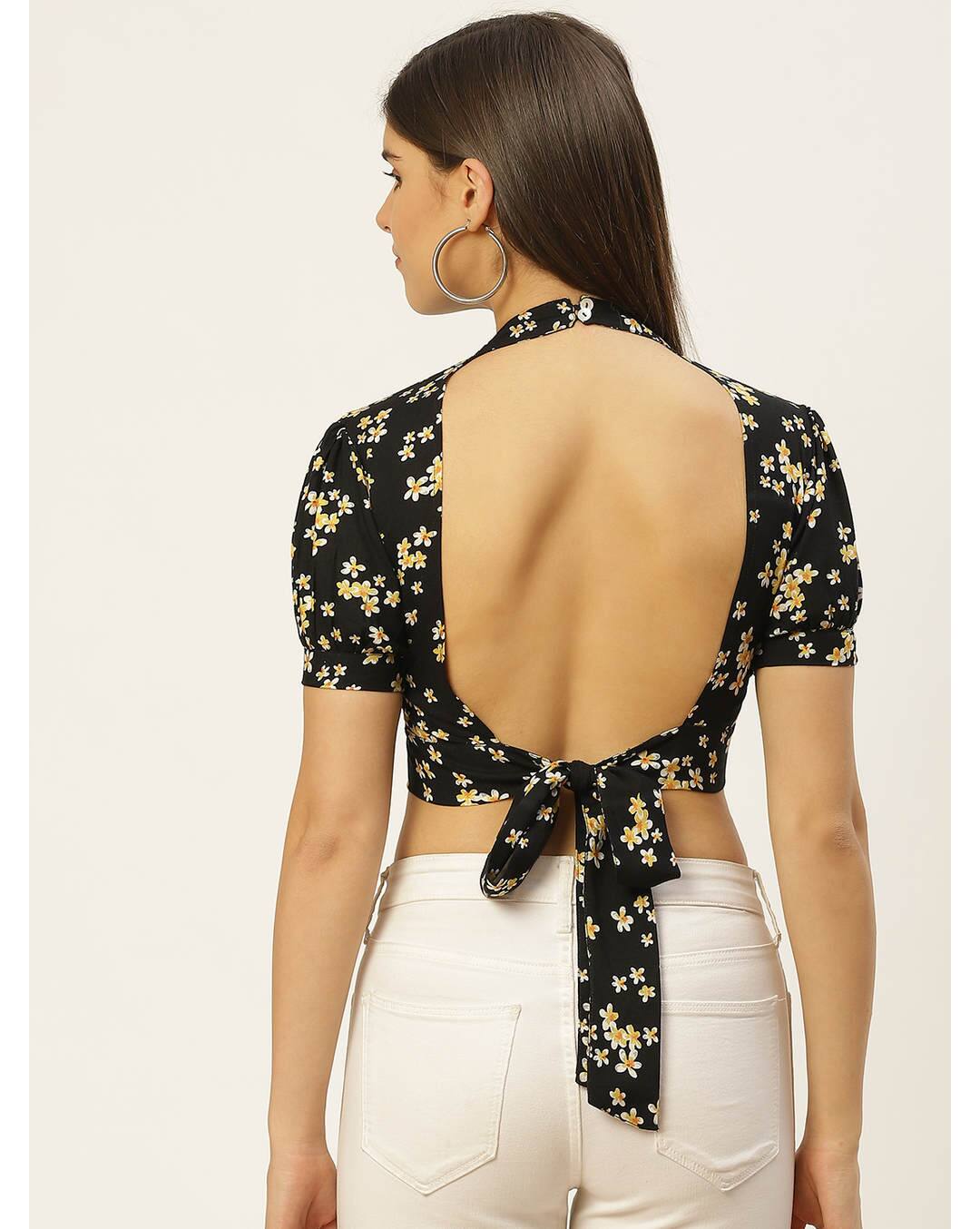 Rayon Floral Crop Top view 2