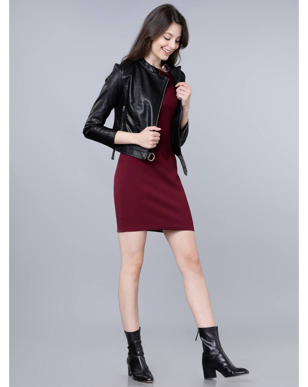 Blended Solid A-line Dress view 5