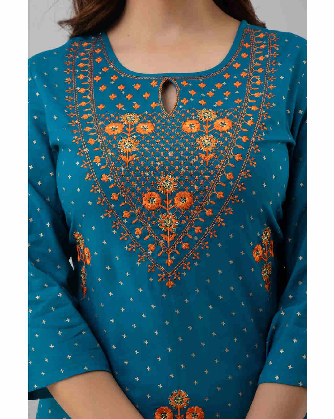 Rayon Embroidered  Palazzo SuitSet view 6