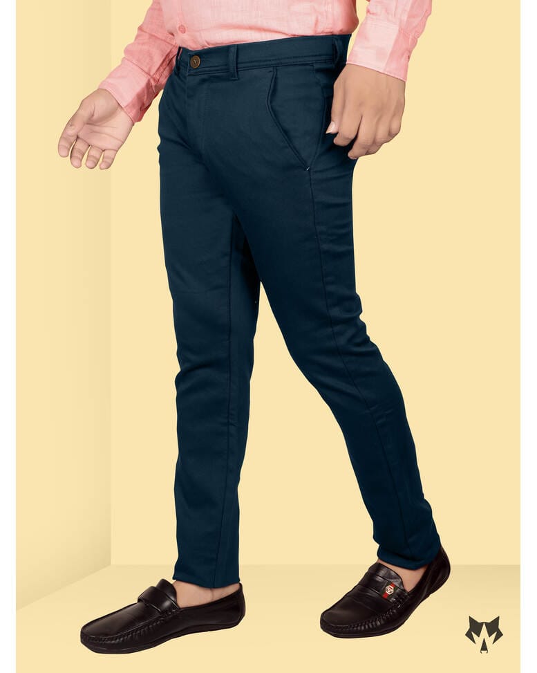 Cotton Solid Casual Trousers view 8