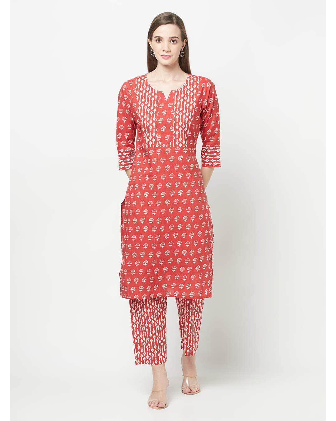Cotton Floral  Ethnic Pants SuitSet view 5