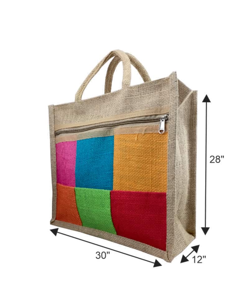 VELITE BAGS Jute Checks Handbag