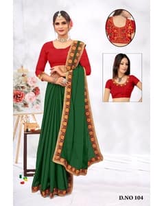 Chiffon Solid Regular Saree view 3