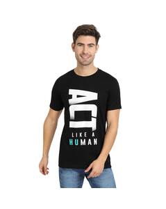Cotton Printed Regular Fit Round Tshirt view 3
