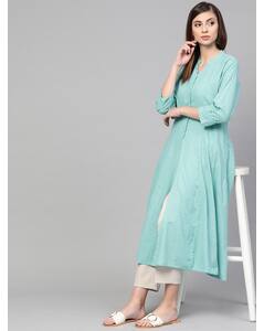 Cotton Solid Straight Kurta view 3
