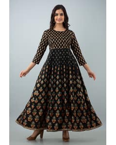 Rayon Printed Anarkali Kurta view 3