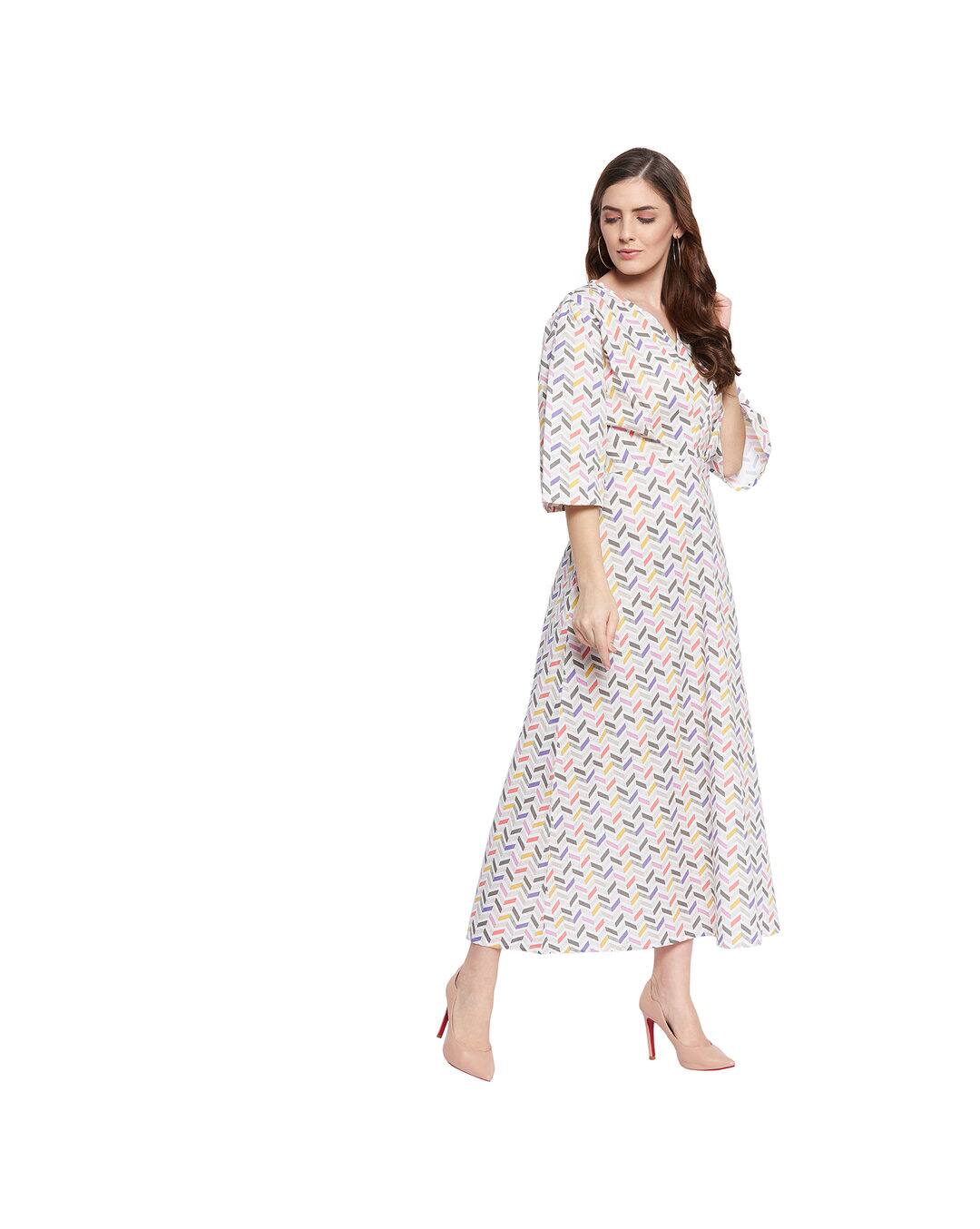 Cotton Printed A-line Dress view 3