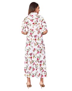 Crepe Printed  Midi Gown Dress view 9