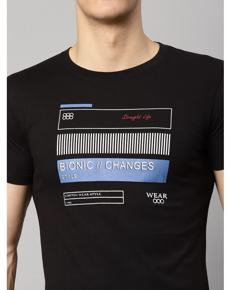 Blended Printed Slim Fit Round neck tshirt view 11