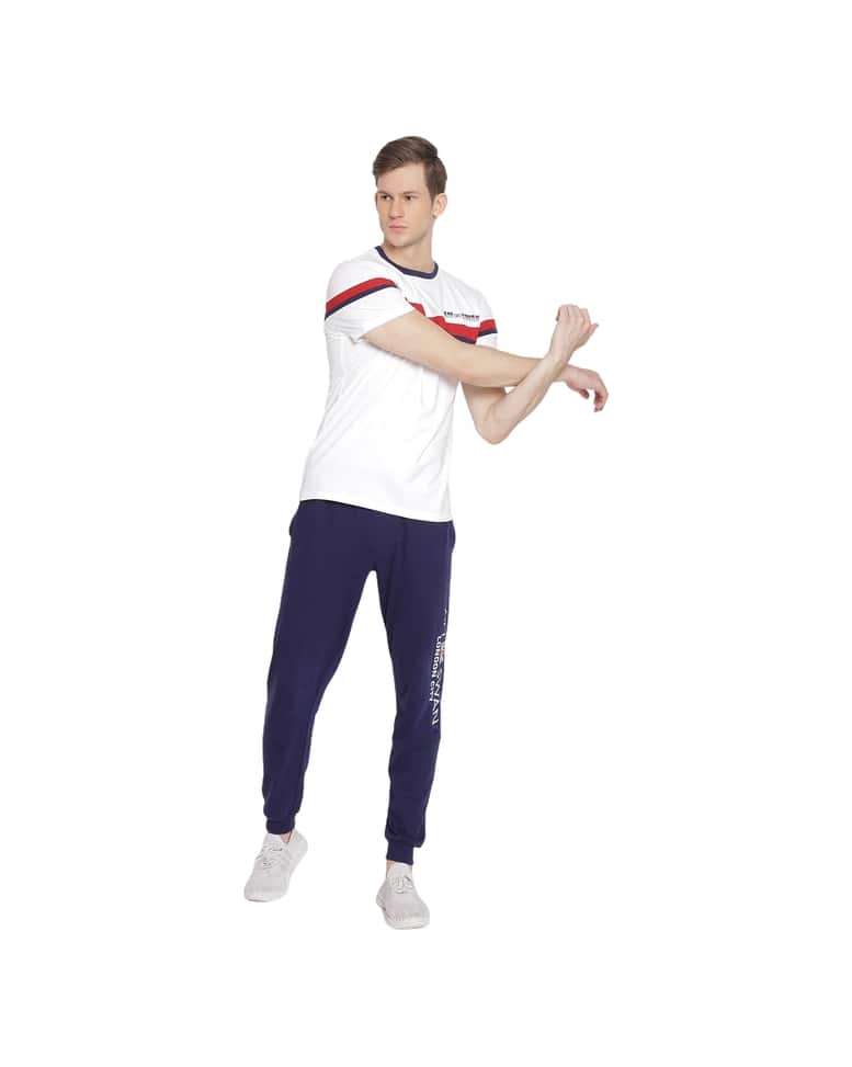 Cotton Stripes Regular Fit Round Neck T-Shirt view 14