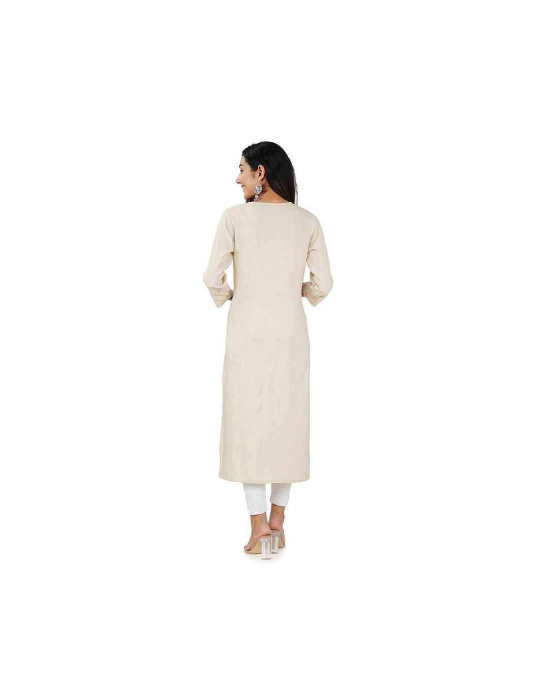 Rayon Printed Straight Kurta view 2