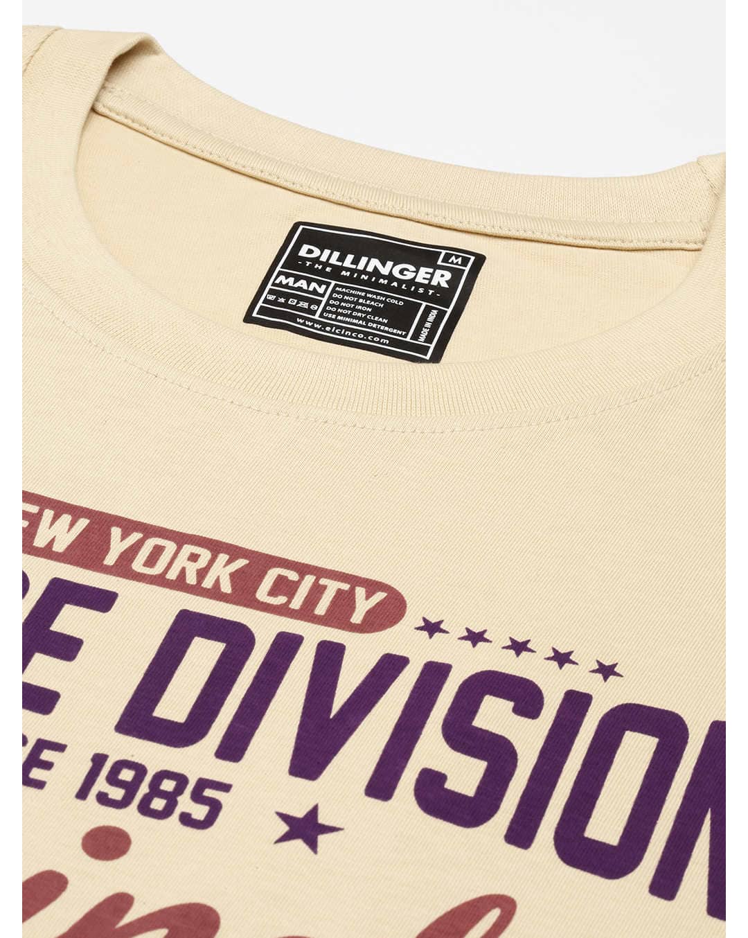 Cotton Typographic Tailored Fit Round Tshirts view 4