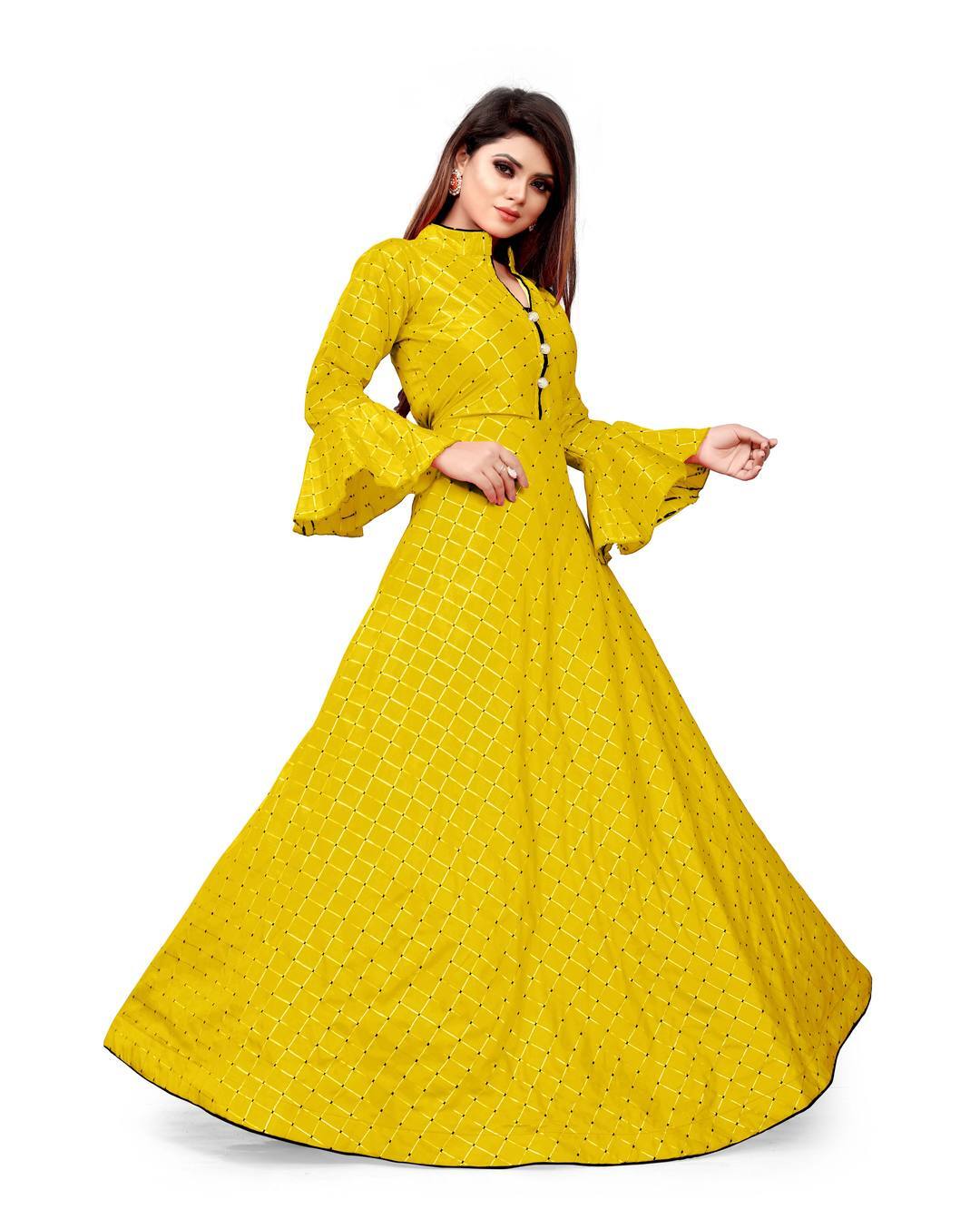 Silk Checks  Gown Dress view 10