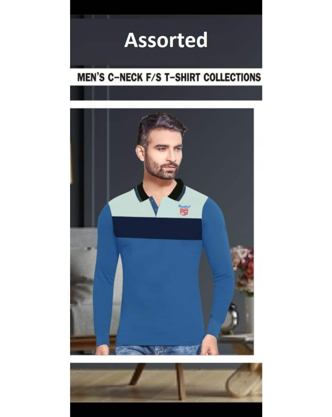 Cotton Colour Block Regular Fit Collar Tshirt