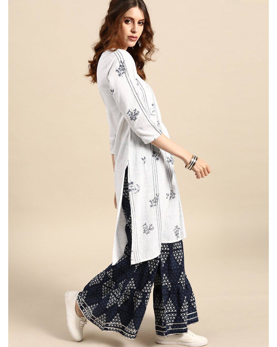 Pure Cotton Embroidered Sharara SuitSet view 3